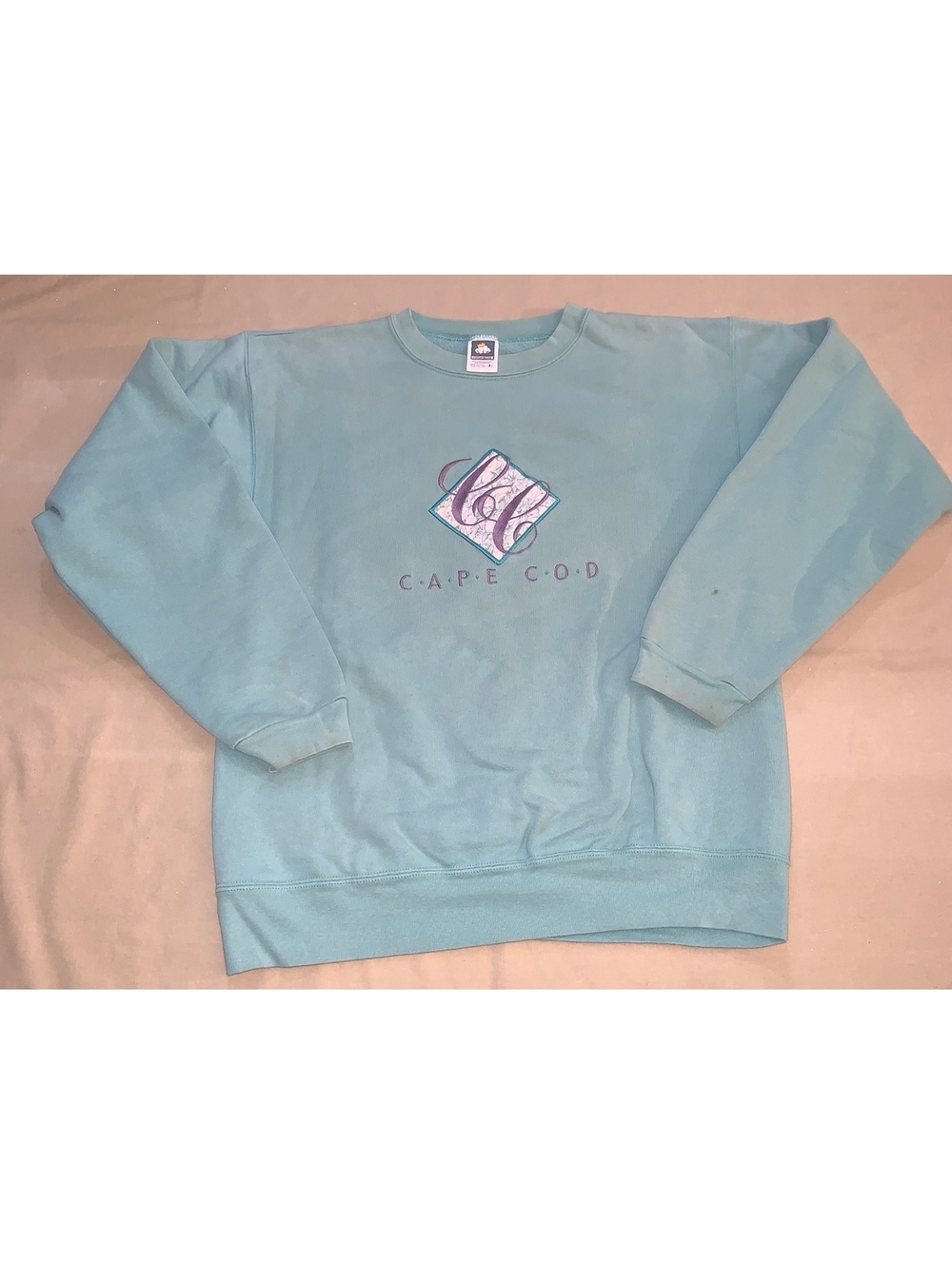 Vintage Cotton Deluxe Cape Cod Light Blue Crewneck Sweatshirt Large